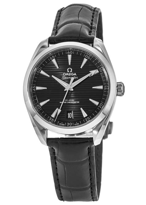 omega seamaster aqua terra black leather strap|replacement strap for Omega Seamaster.